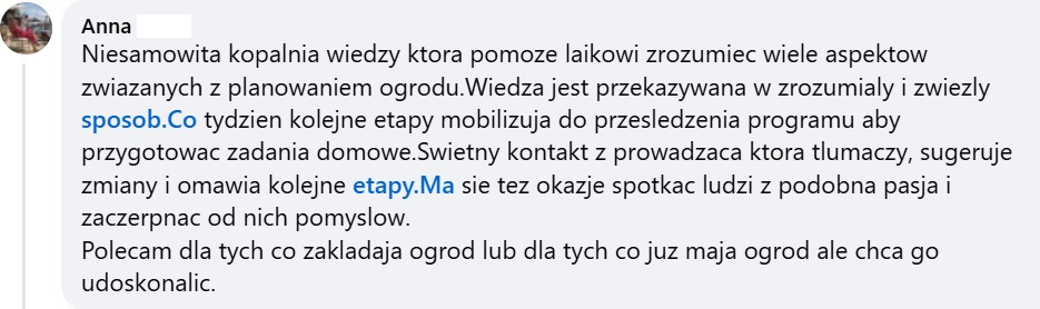 opinia warsztaty Anna